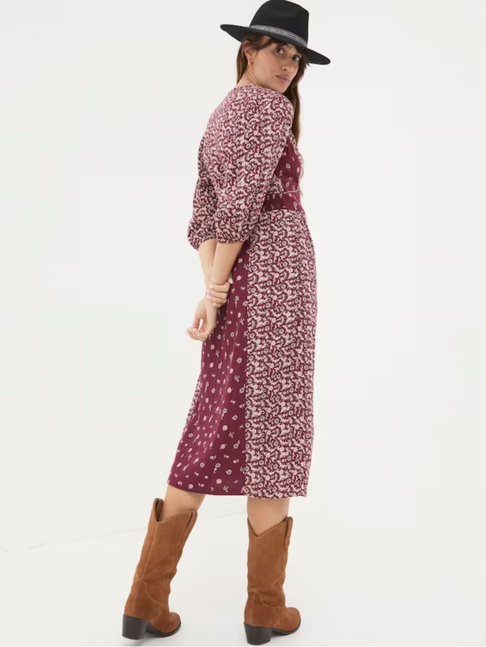 Fat Face Kelly Red Wild Ditsy Floral Cotton Boho Midi Dress - Picture 2 of 15
